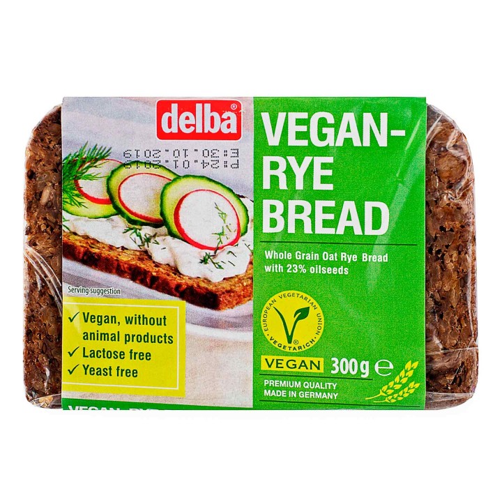 Хлеб Delba цельнозерновой вегетарианский со злаками, 300 гр.